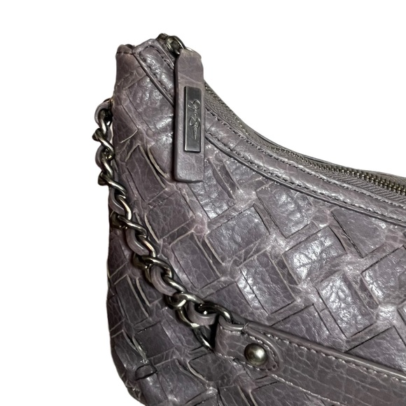 JESSICA SIMPSON Taupe Grey Woven Bag Purse - Picture 4 of 9